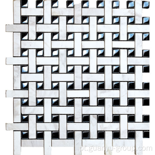 mosaico de rede preto e branco